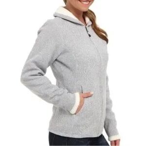 The North Face Full Zip Grey/White Heathered Jacket, Md, EUC